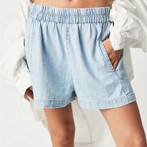 We The Free High Waist Light Blue Shorts